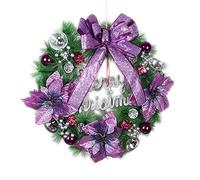 FLXHSA 50Cm/20In Christmas Decorative Wreath for Indoor Or Outdoors - Home Grave Wedding,Purple (Purple)