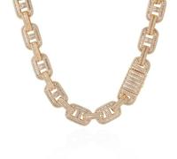 FLXHSA Accessories Solid Thick Miami Chain for Men, Width 15mm Big Hip Hop Mens Link Chain, Sparkling Iced Out,