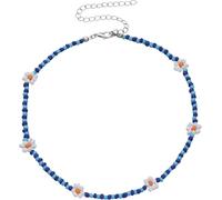 FLXHSA Accessories Sterling Silver Colorful Beaded For Women, Choker Vintage Boho Daisy Bead Strand Short, Rainbow Beads Jewelry