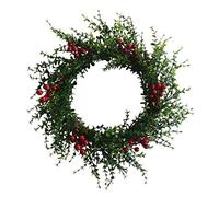 FLXHSA Artificial Flowers Red Berry Christmas Wreath, Spring Wreath, Outdoor For Front Door Wall Window Party Wedding Decor