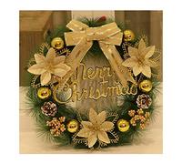 FLXHSA Artificial Wreath Artificial Christmas Garland Christmas Wreath for Front Door Wall Windows Artificial Xmas Decoration with Tinkle 40cm/15.7IN Wreath for Front Door