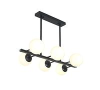 FLXHSA Bar Table Lamp,E27 Nordic Dining Table Lamp,Dining Room Shop Dining Room,Creativity Personality Magic Bean Long Strip Chandelier, Lamps-Black. 75 * 45cm