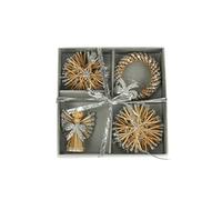 FLXHSA Christmas Creative Decoration Silver Straw Decoration Little Angel Wreath Christmas Pendant 8 Packs Easter Eggs Large Clear (Silver, One Size)