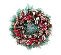 FLXHSA Christmas Wreath 35/40/50cm Holiday Wreath with Red Berries and Large Pine Cones Decor 13.7in/15.7in/19.6in Xmas Wreath for Wall