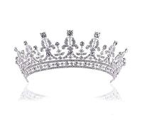 FLXHSA Crystal Tiara Crown Headband Princess Elegant Tiara for Women Young Ladies Bridal Wedding Prom Birthday Party, Silver