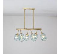 FLXHSA E27 Nordic All Copper Lamp, Magic Bean Molecular Chandelier,Minimalist Creative Personality Chandelier,Bar Living Room Dining Room Bedroom-Blue cover 55 * 25cm