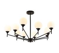 FLXHSA E27 Nordic Magic Bean Chandelier,Living Room Dining Room Bedroom, Molecular Glass Chandelier-Black. 10 head