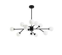 FLXHSA G9 Nordic Light Luxury Molecular Chandelier, Concise Magic Bean Chandelier,Living Room Home Bedroom Dining Room Light-Black. 12 head