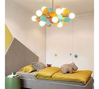 FLXHSA G9 Warm Romantic Magic Bean Lighting Chandelier,Nordic Creative Sputnik Chandelier, Metal Ceiling Light,Hanging Lamp For Bedroom Living Dining Room Kitchen Lighting-Gold plus color 12t