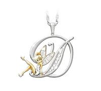 FLXHSA Girls accessories For Women, Lovely Crystal A B C D E F G H Letters Flower Necklaces, Necklace, Fairy Tinkerbell Jewelry Birthday Gift