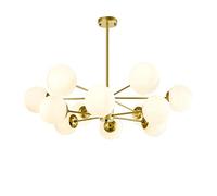 FLXHSA Globe During Light Lamps Nordic Branch Sputnik Chandelier Molecule Adjustable Glass Shade,E27 Creative Molecular Light,Glass Light,Magic Bean Chandelier-Gold. 12 head