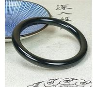 FLXHSA Hetian Jade Dark Green Round Bar 54-62mm Bracelet Elegant Princess Jewelry Best Gift for Mother and Girlfriend (Gem Color : Size 60-62mm)