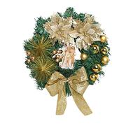 FLXHSA Holy Christmas Wreath Lit Up Christmas Scene Wreath Christmas Wreath at The Front Door Christmas Christ's Birth Wreath 30cm Floral Wreaths (Colour, One Size)
