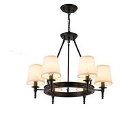 FLXHSA Kitchen,E14 American Country Chandelier,Vintage Style Chandelier Flush Mount Adjustable Pendant Light Fixture Lamp Bronze Ceiling Light Fixture For Dining Room,Garage-Black. 6 head