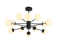 FLXHSA Magic Bean, Atmospheric Glass Lights,E27 Nordic Creative Molecular Lights,Dining Room Bedroom Living Room Hall Shop Clothing Store Decoration-Black. 12 head