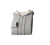 FLXHSA Men's Merino Hooded Cardigan Solid Zipper Knit Sweater Thick Warm Casual Outwear for Fall Winter