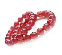FLXHSA Natural Red Strawberry Quartz Crystal Clear Round Beads 7mm