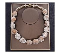 FLXHSA Necklace Jewelry 20inch Natural Desert Rose Selenite Minerals Clusters Pocket Rough Bead Choker Necklace for Women Hyperbole Style Jewelry Gift