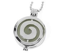 FLXHSA Necklace Reiki Natural Stone Spiral Locket Pendants Aromatherapy Essential Oil Diffuser Necklaces Crystal ing Jewelry Gifts (Size : Opal Chain)