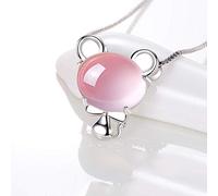 FLXHSA Necklaces for Women Girls Constellation Necklace Year Of The Rat Clavicle Chain Pink Crystal Pendant Necklace Jewelry, Birthday Gifts For Women, 18" Choker Necklaces Household