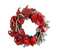 FLXHSA Outdoor Christmas Wreath, Bow Red Festival New Year Halloween Thanksgiving Wreath for House Door Wall 50CM