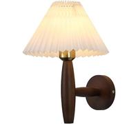 FLXHSA Pleated Cover Wall Lights Nordic Bedroom Lamp Balcony Staircase Corridor Wooden