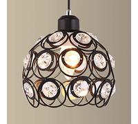 FLXHSA Retro Industrial Chandelier Semi-Embedded Crystal Wrought Iron Ceiling E27 Light Personality Antique Guestroom Light Lighting Nordic Hanging Droplight Decor Perfect Decor/Black/Three Head