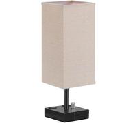 FLXHSA Style Bedside Light Creative Fabric Iron Table Lamp Suitable For Writing Desk Office Standlamp Knob Switch -in Model Multi-function With 2 AC Outlets Conference Room Fixture(
