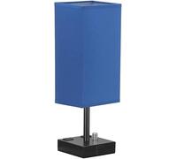 FLXHSA Style Bedside Light Creative Fabric Iron Table Lamp Suitable For Writing Desk Office Standlamp Knob Switch -in Model Multi-function With 2 AC Outlets Conference Room Fixture(