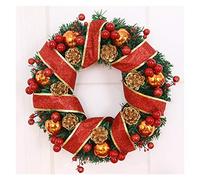 FLXHSA Wreaths 40cm Christmas Wreath String Front Door Hanging Garland Holiday Home Decorations Gift Christmas Boxes Big Size Door Garland,Green,50cm