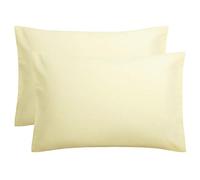 FLXXIE 2 Pack 100% Brushed 1800 Microfiber Plain Queen Pillowcases, Wrinkle and Stain Resistant, Soft and Cozy Envelope Closure Bed Pillow Cases, Ivory, 50x75 cm