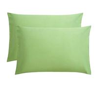 FLXXIE 2 Pack 100% Brushed 1800 Microfiber Plain Queen Pillowcases, Wrinkle and Stain Resistant, Soft and Cozy Envelope Closure Bed Pillow Cases, Sage Green, 50x75 cm