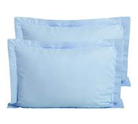 FLXXIE 2 Pack 100% Brushed Microfiber 1800 Oxford Pillowcases, Stain Fade and Wrinkle Resistant, Soft and Cozy King Oxford Pillow Cases | Hotel Quality Pillow Shams, Pale Blue, 50x90 cm