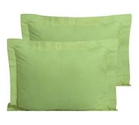 FLXXIE 2 Pack 100% Brushed Microfiber 1800 Oxford Pillowcases, Stain Fade and Wrinkle Resistant, Soft and Cozy Standard Oxford Pillow Cases | Hotel Quality Pillow Shams, Sage Green, 50x75 cm