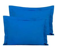 FLXXIE 2 Pack 100% Brushed Microfiber 1800 Oxford Pillowcases, Stain Fade and Wrinkle Resistant, Soft and Cozy Standard Oxford Pillow Cases | Hotel Quality Pillow Shams, Cobalt Blue, 50x75 cm