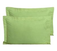 FLXXIE 2 Pack 100% Brushed Microfiber 1800 Oxford Pillowcases, Stain Fade and Wrinkle Resistant, Soft and Cozy King Oxford Pillow Cases | Hotel Quality Pillow Shams, Sage Green, 50x90 cm