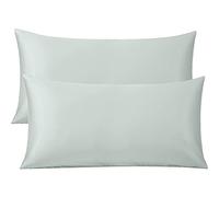 FLXXIE 2 Pack 500 Thread Count 100% Egyptian Cotton Pillowcases, Super Cozy and Breathable King Pillow Cases with Envelope Closure, 50x90 cm, Light Grey