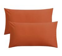 FLXXIE 2 Pack Microfiber King Pillow Cases, 1800 Super Soft Pillowcases with Envelope Closure, Wrinkle, Fade and Stain Resistant Pillow Covers, 20x36, Burnt Orange