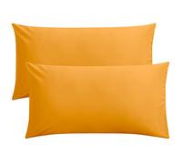 FLXXIE 2 Pack Microfiber King Pillow Cases, 1800 Super Soft Pillowcases with Envelope Closure, Wrinkle, Fade and Stain Resistant Pillow Covers, 20x36, Ginger Yellow