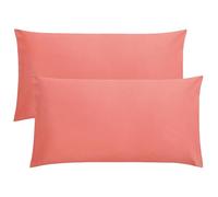 FLXXIE 2 Pack Microfiber King Pillow Cases, 1800 Super Soft Pillowcases with Envelope Closure, Wrinkle, Fade and Stain Resistant Pillow Covers, 20x36, Coral