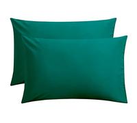 FLXXIE Microfiber Pillow Cases Queen Size Set of 2, Soft Pillowcases with Envelope Closure, Wrinkle Resistant Pillow Covers, 20x30, Dark Green