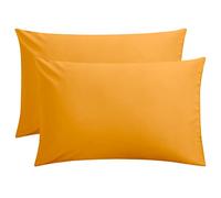FLXXIE Microfiber Pillow Cases Queen Size Set of 2, Soft Pillowcases with Envelope Closure, Wrinkle Resistant Pillow Covers, 20x30, Ginger Yellow