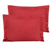 FLXXIE Microfiber Standard Pillow Shams Set of 2, Fade, Wrinkle and Shrinkage Resistant Soft Pillow Covers with Envelope Closure Euro Sham Covers (Wine Red, 20x26 Inches)