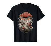 Fly Agaric Art Vintage Forest Mushroom Illustration T-Shirt