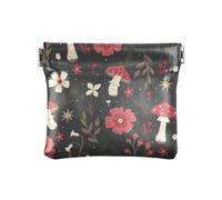 Fly Agaric Flowers Women's Leather Coin Purses Pouches Unique Makeup Period Bag for Men Women Travel, Fly Agaric Flowers, 4.33"(L) x 3.74"(W) x 0.39"(H), Classic