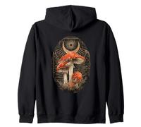 Fly Agaric Mushroom Crescent Moon Mystical Forest Art Zip Hoodie