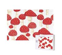 Fly Agaric Red Mushrooms,300 Pieces Wooden Jigsaw Family Game Jigsaw Puzzles for Adults Teens Home Decor