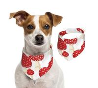 Fly Agaric Red Mushrooms Pattern,Dog Bandanas Cotton Pet Scarf Adjustable Bibs for Pet,L