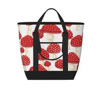 Fly Agaric Red Mushrooms Pattern,Lunch Bags Large Capacity Insulated Tote Bag For Women Men Work Picnic Travel