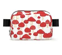 Fly Agaric Red Mushrooms Pattern, Travel Bum Bag Square Waist Bag Casual Chest Bag Fanny Pack for Men Women